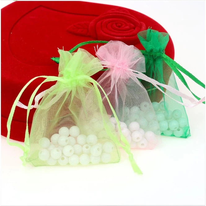 Drawstring Mesh Pouch Small Size Candy Jewelry Wedding Party Gift Packaging Organza String Storage