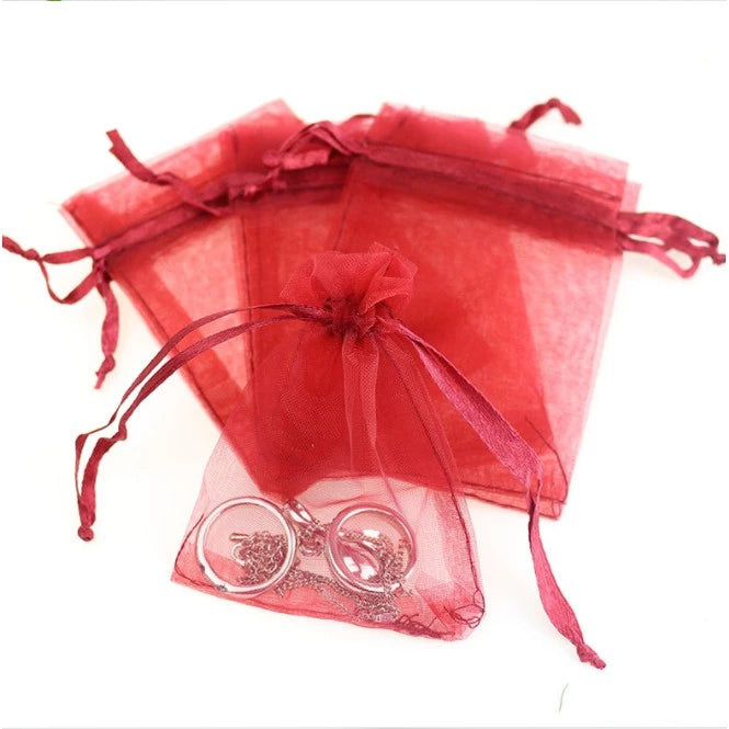 Drawstring Mesh Pouch Small Size Candy Jewelry Wedding Party Gift Packaging Organza String Storage