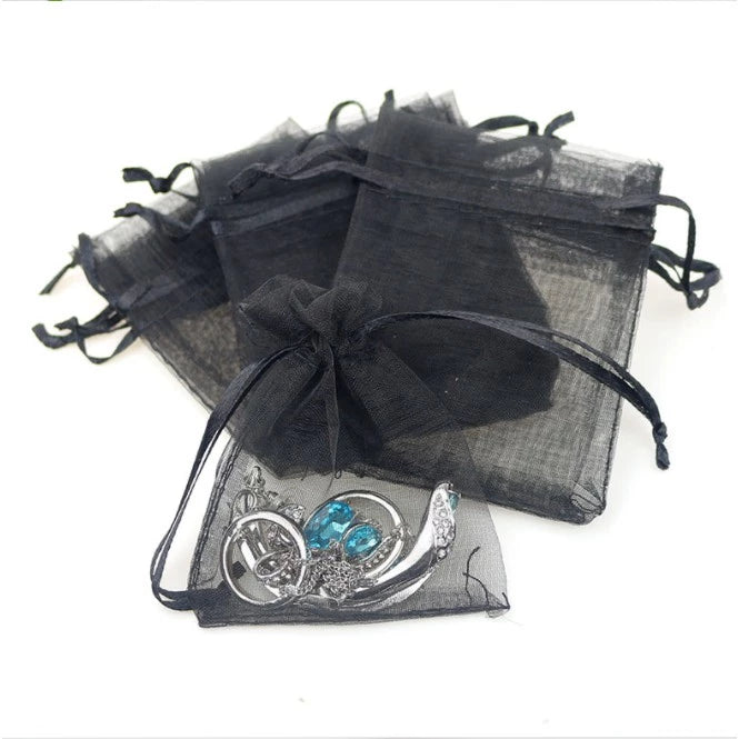 Drawstring Mesh Pouch Small Size Candy Jewelry Wedding Party Gift Packaging Organza String Storage