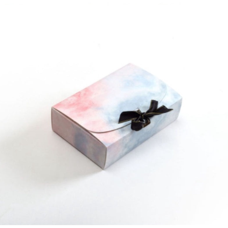New MARBLE Clamshell w/ribbon cardboard pastry gift bowknot box combination packaging box