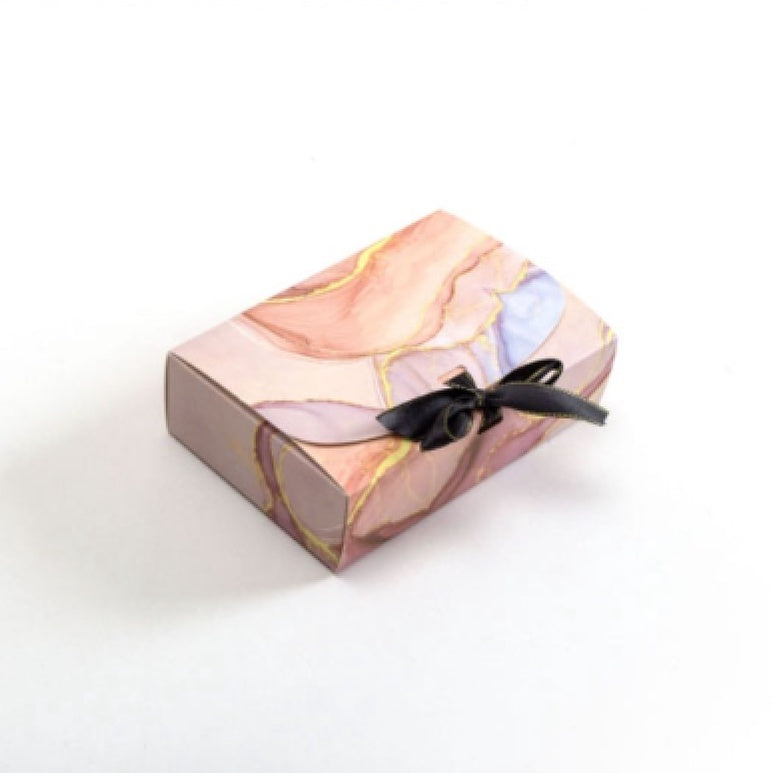 New MARBLE Clamshell w/ribbon cardboard pastry gift bowknot box combination packaging box