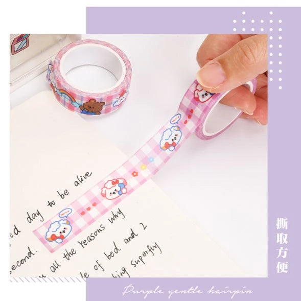 Washi Paper Tape Cute Girl Heart DIY Hand Account Material Decoration Colorful Stickers 5 Meters
