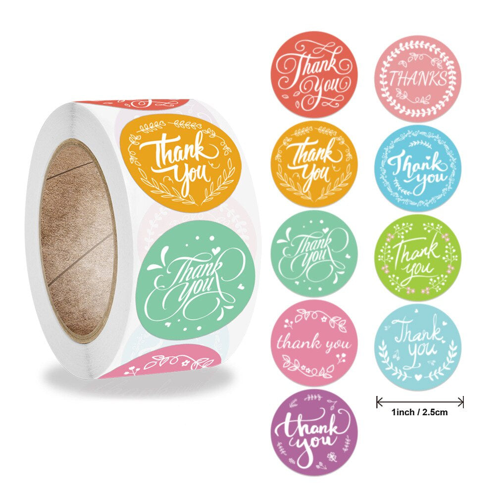 500 sheets | More Designs Stickers | self-adhesive label sealing packaging label | 2.5 cm / 1 inch