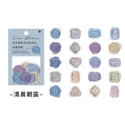40pcs Wax Seal Stickers Deco PET Transparent Decals Vintage Sealing Stickers Scrapbooking