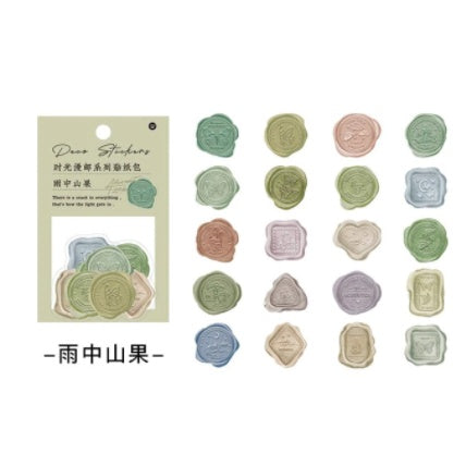 40pcs Wax Seal Stickers Deco PET Transparent Decals Vintage Sealing Stickers Scrapbooking
