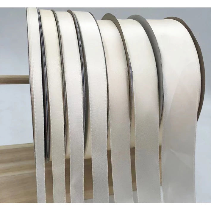 (0.6cm, 1cm, 2cm, 4cm, 5cm) Milky White 5 Yards High Quality Satin Ribbon High Quality Sin