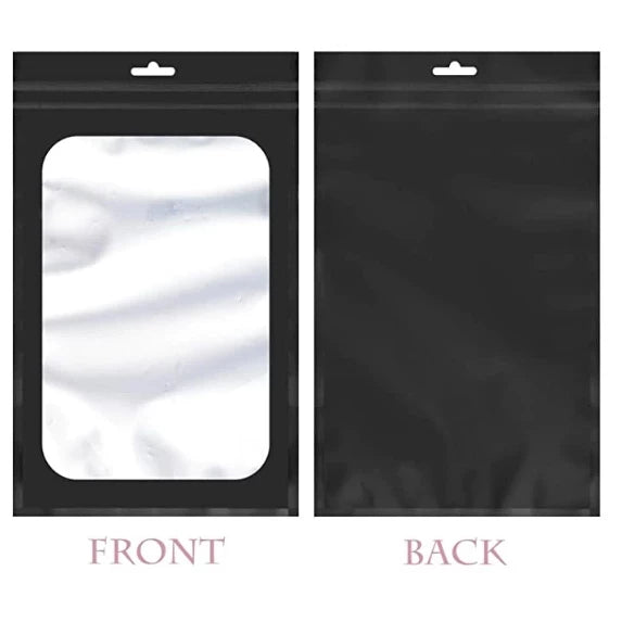 50Pcs/Pack BLACK Matte Zip lock Plastic Bag Aluminum Foil Food Pouch Small Waterproof