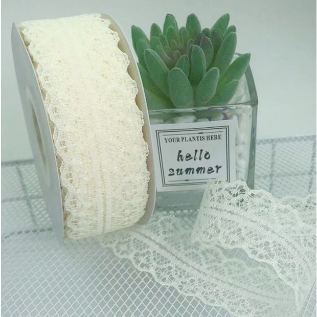 3cm (25Yards) Roll lace ribbon DIY made lace streamer bow edging gift ribbon