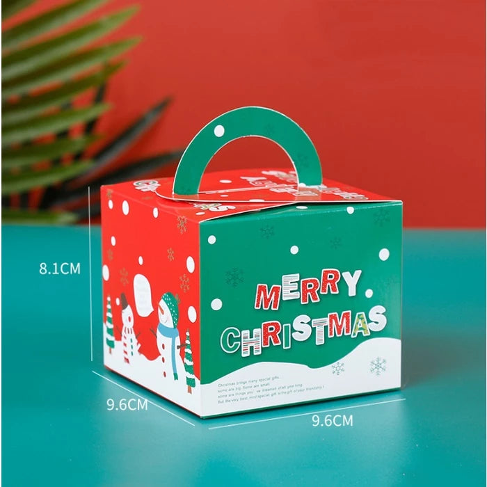 Christmas Apple Tote Box Handmade Nougat Snowflake Cookies Box Christmas Baking Box
