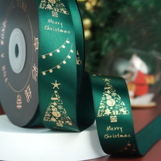 25 yards 2.5 cm Christmas Gift ribbon Wrapping merry christmas Gift satin Ribbon