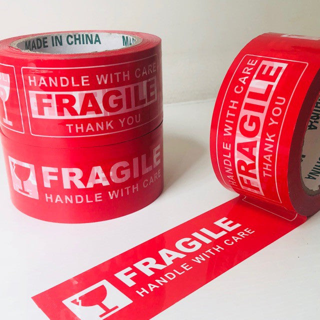 Fragile Tape (RED/WHITE/YELLOW) |Clear 1"100/ 2"100/2"200 Packaging Tape/Scotch Tape | Tan2"100