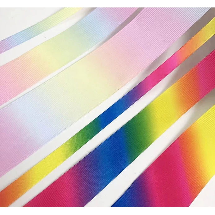 (5 yards) Rainbow GROSGRAIN ribbon wedding celebration holiday celebration decoration Ribbon
