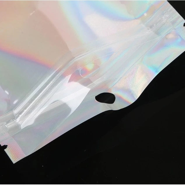 (50pcs) Holographic pouch Laser Storage Bag Gift Packaging Cosmetics Pouch