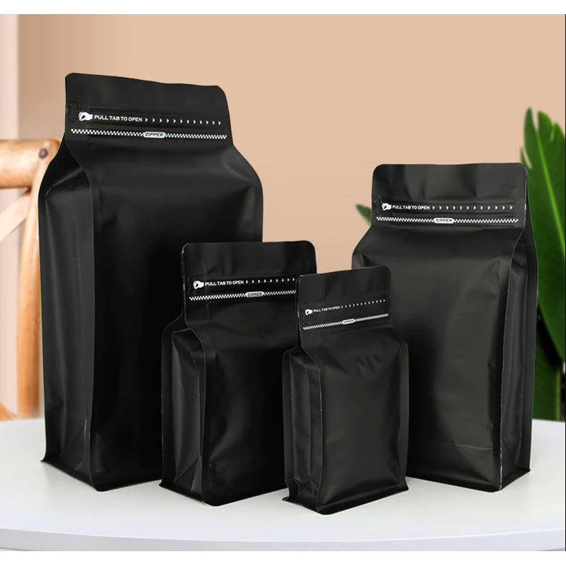 1pc Coffee Stand Up Pouch with Valve and Gusset Type Flat Bottom
