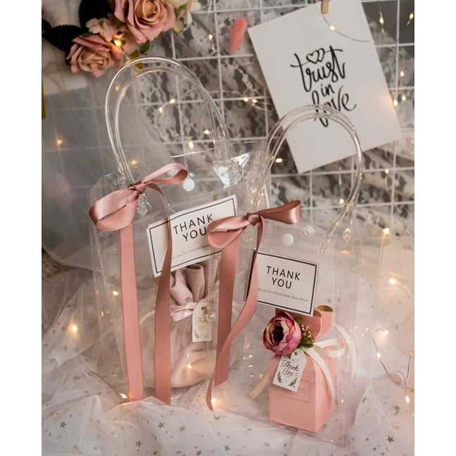 PVC/ Plastic Transparent Bag / Transparent Tote handbag gift Clear bag gift packaging bag