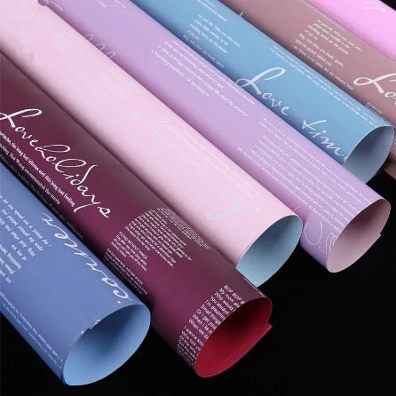 20pcs | Two-color English Letter Flower packaging Korean style wrapping paper