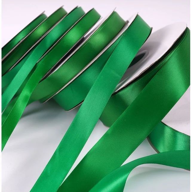 (0.6cm, 1cm, 4cm, 5cm) GREEN 5 Yards High Quality Satin Ribbon High Quality Single Face