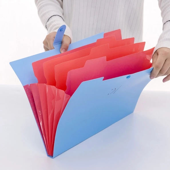 5-Pocket Plastic Expanding File Folders Fine A4-Paper Expanding File Folder