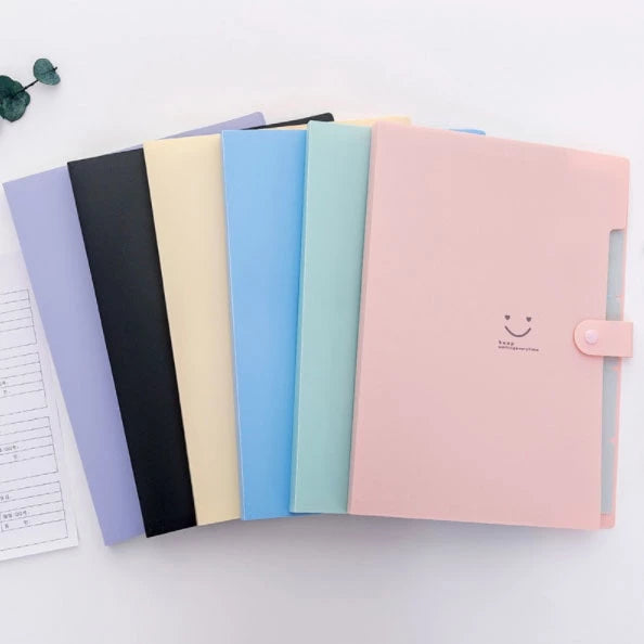 5-Pocket Plastic Expanding File Folders Fine A4-Paper Expanding File Folder