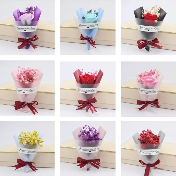 Mini Dried Flowers Gypsophila Small Bouquet, Preserved Flower Mini Bouquet