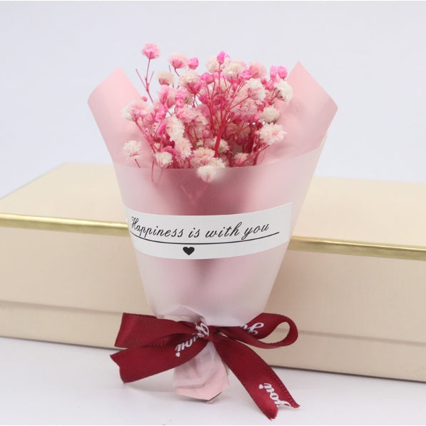 Mini Dried Flowers Gypsophila Small Bouquet, Preserved Flower Mini Bouquet
