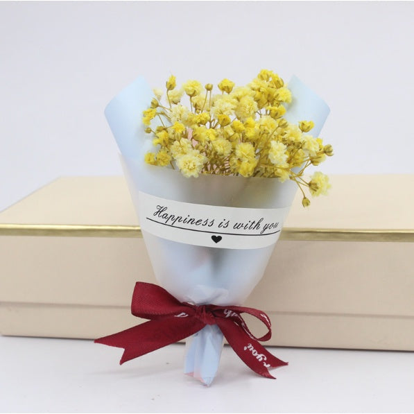 Mini Dried Flowers Gypsophila Small Bouquet, Preserved Flower Mini Bouquet