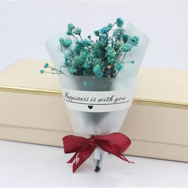 Mini Dried Flowers Gypsophila Small Bouquet, Preserved Flower Mini Bouquet