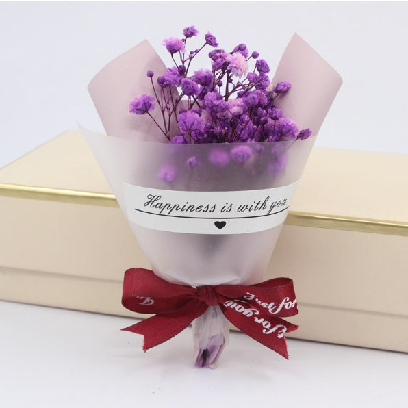 Mini Dried Flowers Gypsophila Small Bouquet, Preserved Flower Mini Bouquet