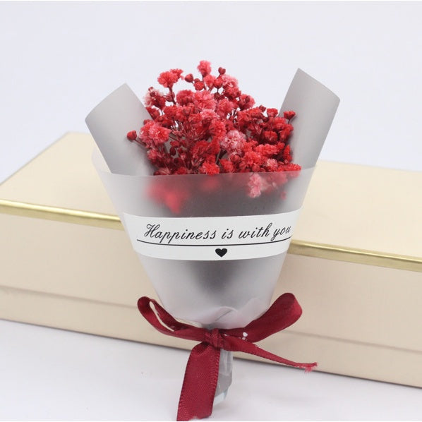 Mini Dried Flowers Gypsophila Small Bouquet, Preserved Flower Mini Bouquet