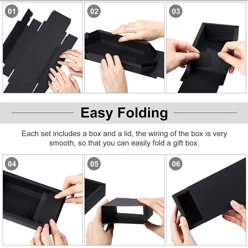 1pc | BIG (black) folding carton jewelry box gift | box square drawer box