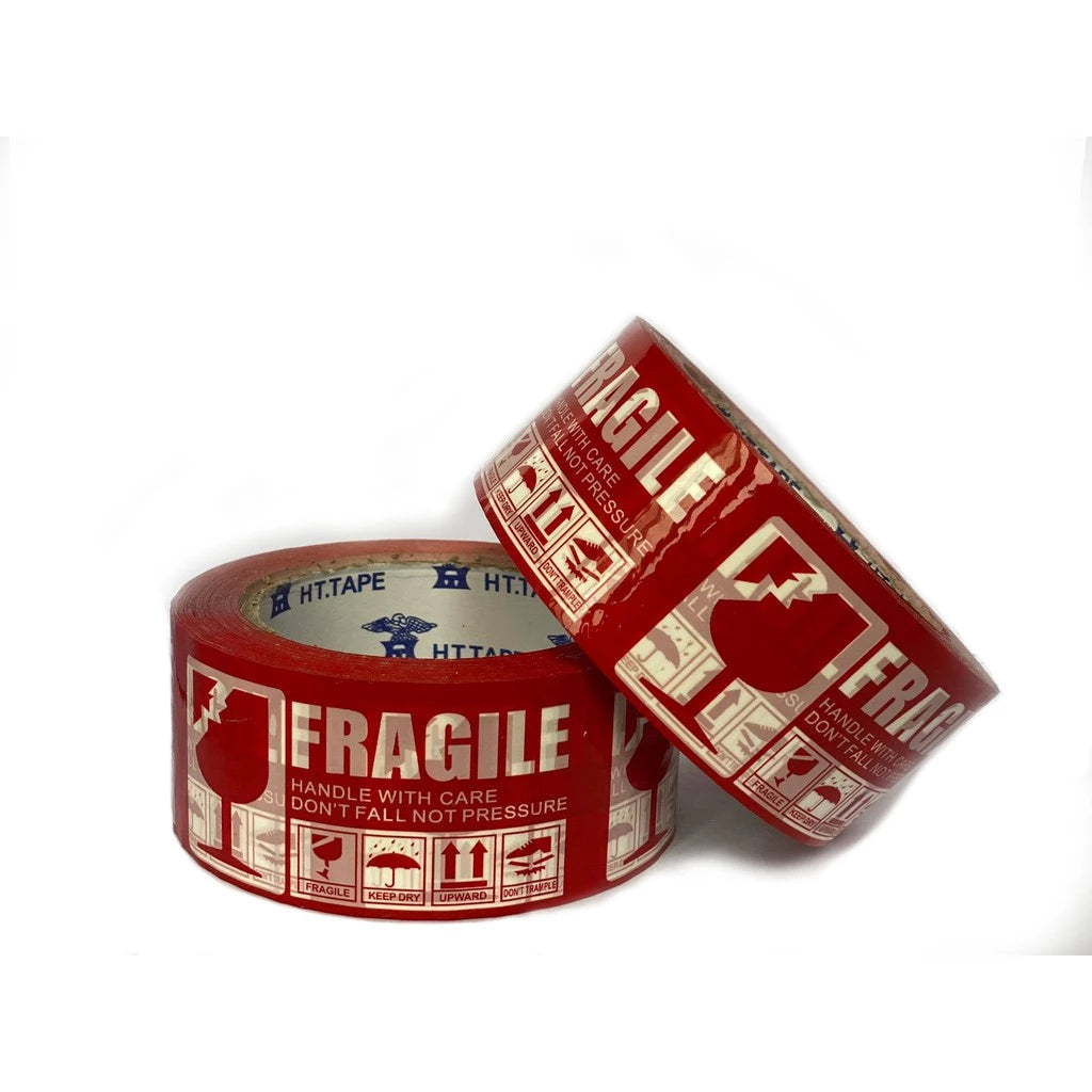 Fragile Tape (RED/WHITE/YELLOW) |Clear 1"100/ 2"100/2"200 Packaging Tape/Scotch Tape | Tan2"100