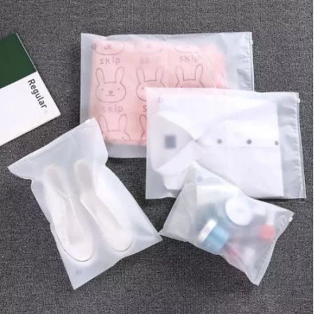 1pc | Frosted Transparent Storage Bag Waterproof Travel Packing Ziplock Seal for Clothes Underwear