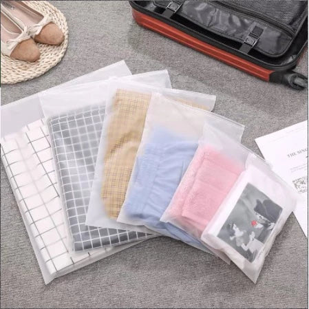 1pc | Frosted Transparent Storage Bag Waterproof Travel Packing Ziplock Seal for Clothes Underwear
