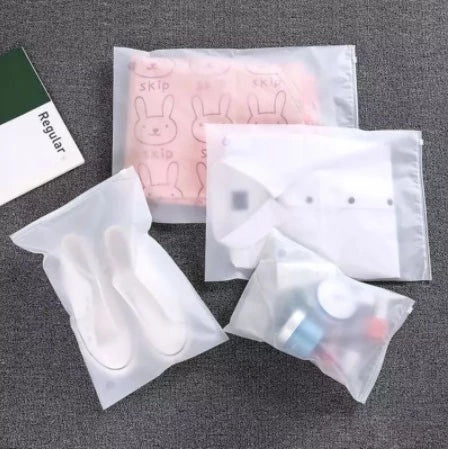 1pc | Frosted Transparent Storage Bag Waterproof Travel Packing Ziplock Seal for Clothes Underwear