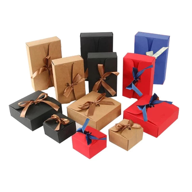 Foldable Gifts Packaging Box Kraft Carton Gift Box Kraft/Black Packaging Box