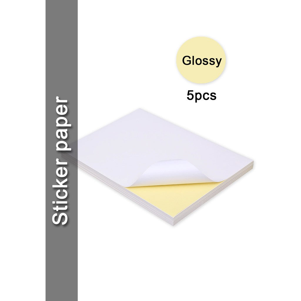(5 | 10 pcs) Printable Inject Sticker paper Matte, Glossy & Kraft A4 | |A4 Sticker Paper