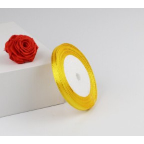 (25 Yards/roll) 6mm Gold Edge Ribbon Satin Ribbons Gift Packing Christmas Ribbons Wedding Party Deco