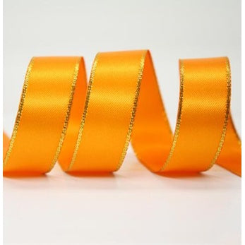 25 Yards/ 2cm High Quality Gold Edge Satin Ribbons Gift Christmas Decoration Packaging