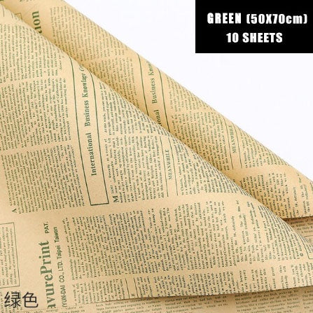 50*70cm Flower Packaging Material Kraft Paper English Newspaper Bouquet Gift Wrapping Paper