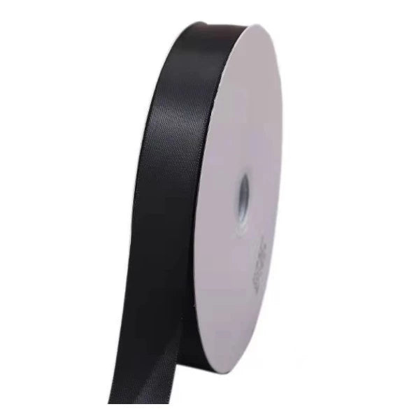 Black (0.6cm, 2cm, 2.5cm, 4cm) 5 Yards High Quality Single Face Satin Ribbon
