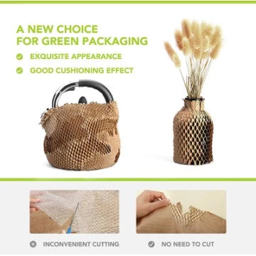 Honeycomb Kraft / Red 1 meter Wrapping Paper packaging | Eco friendly bubblewrap alternative