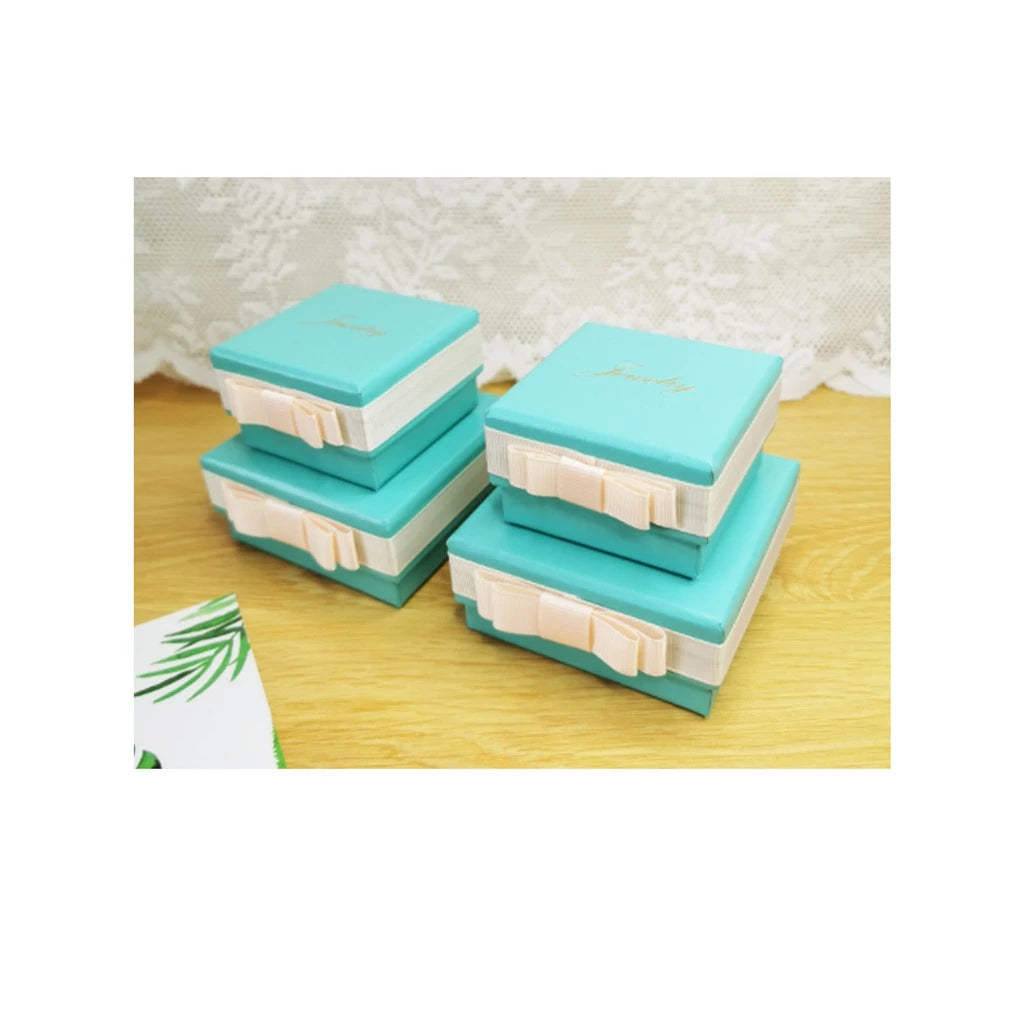 Fresh Green Jewelry Packaging Box Ribbon Bowknot Ring Necklace Bracelet Box Jewelry Box