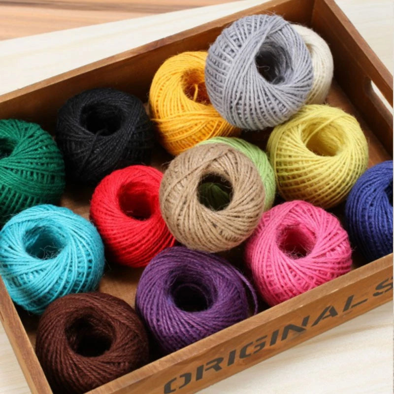 (10 | 30 | 100 meter) Natural Textured Hessian Jute Twine String/Paper Twine/Colored Paper Twine