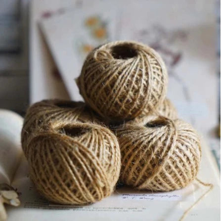 (10 | 30 | 100 meter) Natural Textured Hessian Jute Twine String/Paper Twine/Colored Paper Twine