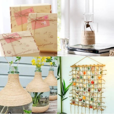 (10 | 30 | 100 meter) Natural Textured Hessian Jute Twine String/Paper Twine/Colored Paper Twine