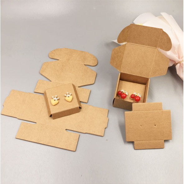 (10pcs) Paper Jewelry Box Kraft Paper Earrings Packaging Box