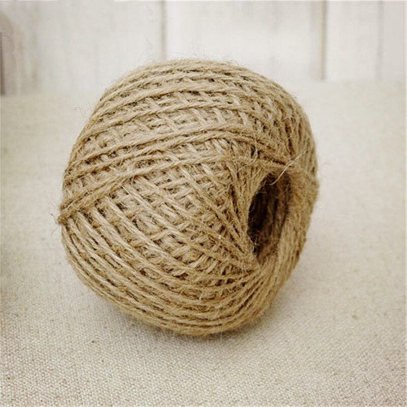 (10 | 30 | 100 meter) Natural Textured Hessian Jute Twine String/Paper Twine/Colored Paper Twine