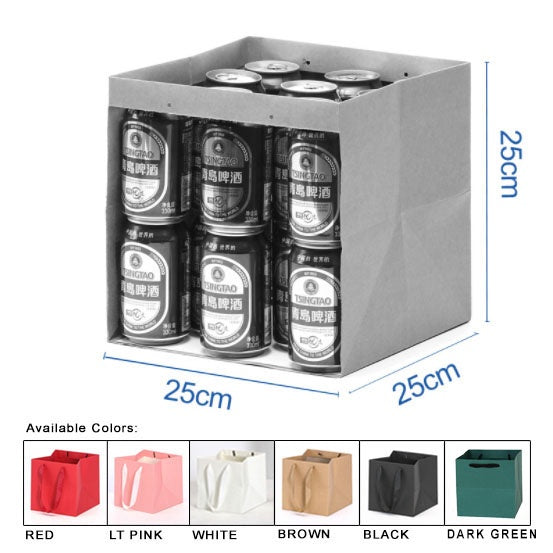 Square Brown/Black cake box Kraft Paper Bag Plain Handbag Gift takeaway Bag Paper bag