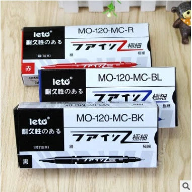 LETO Stationery oily small double-headed marker pen for children's drawing and hook line note pens
