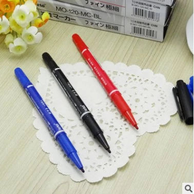 LETO Stationery oily small double-headed marker pen for children's drawing and hook line note pens
